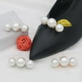 thumbnail image 5 of 1PC Women High Heel Shoe Clip Bride Shoe Decorations Charm Buckle Pearl Decoration Clips Big Pearl SILVER, 5 of 8