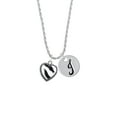 thumbnail image 2 of Delight Jewelry Silvertone Enamel Zebra Print Heart Silvertone Script Initial Disc - J - Charm Necklace, 20"+3", 2 of 4