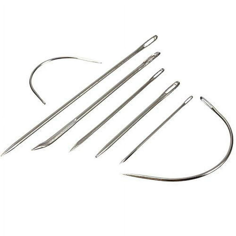 70 Pcs Curved Sewing Needles, 7 Sizes Leather Hand Silver