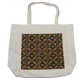 thumbnail image 1 of Traditional Shopping Bag, Folk Funky Pattern with Eastern Bohemian Gypsies Funky Retro Effects, Eco-Friendly Reusable Bag for Groceries Beach and More, 15.5" X 14.5", Cream, by Ambesonne, 1 of 2