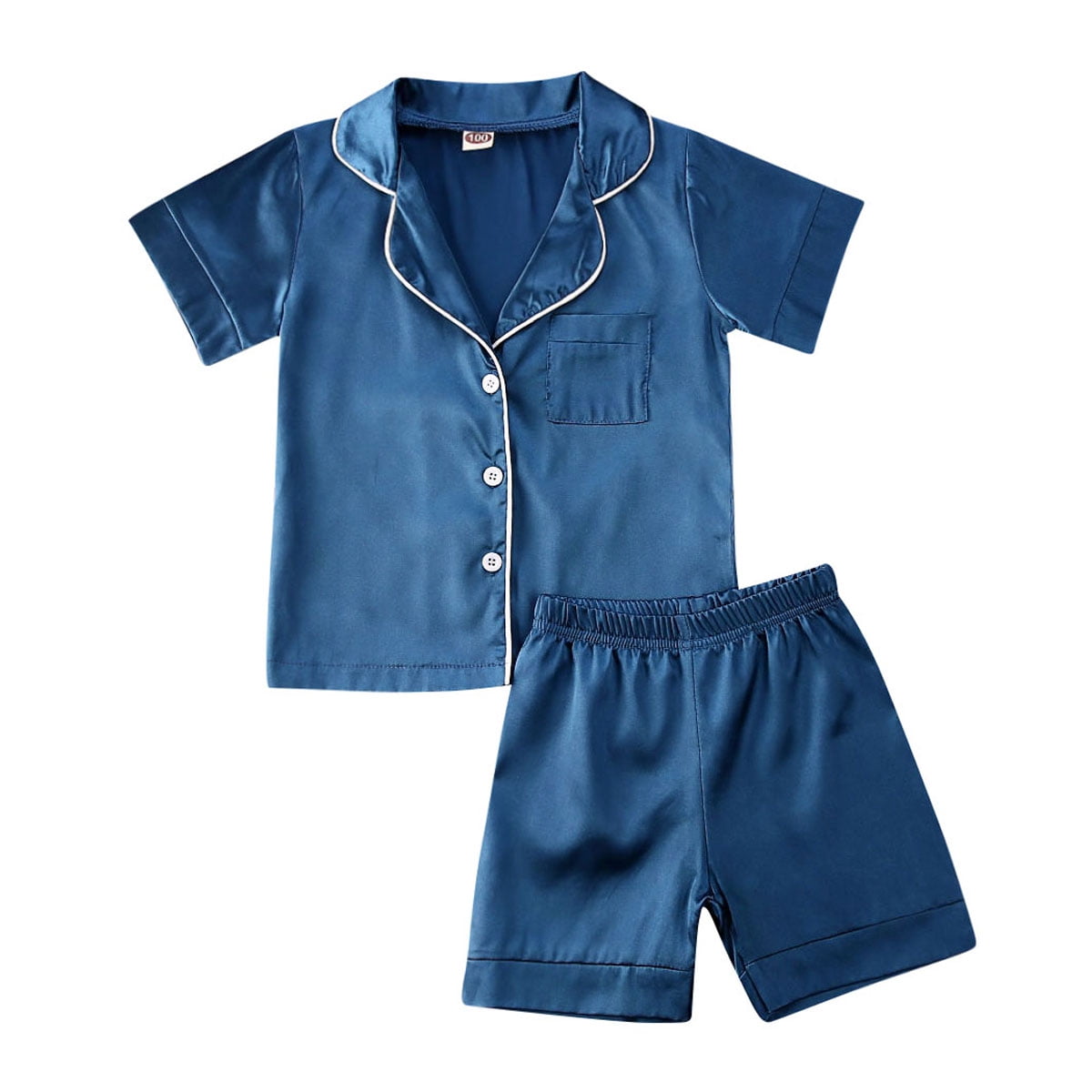 CHRONSTYLE Kleinkind Baby Kids Satin Pyjama Set Langarm Button-Down Nachtwäsche PJs für Mädchen
