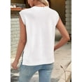 thumbnail image 4 of Womens V Neck Sweater Vest Oversized Ribbed Knit Sleeveless Casual Loose Fit Pullover Tank Top White L, 4 of 9