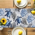 thumbnail image 4 of Burlap Table Runner 90 Inches Long, Sea Blue Turtle Black Coral Non-Slip Kitchen Table Runners for Dining Room Everyday Use Party Table Decorations Summer Nautical Ocean Creature, 4 of 9
