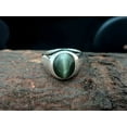 thumbnail image 1 of Cats Eye Ring Solid Silver Ring Signet Ring Cat's Eye Men's Ring Gift For Boys, 1 of 1