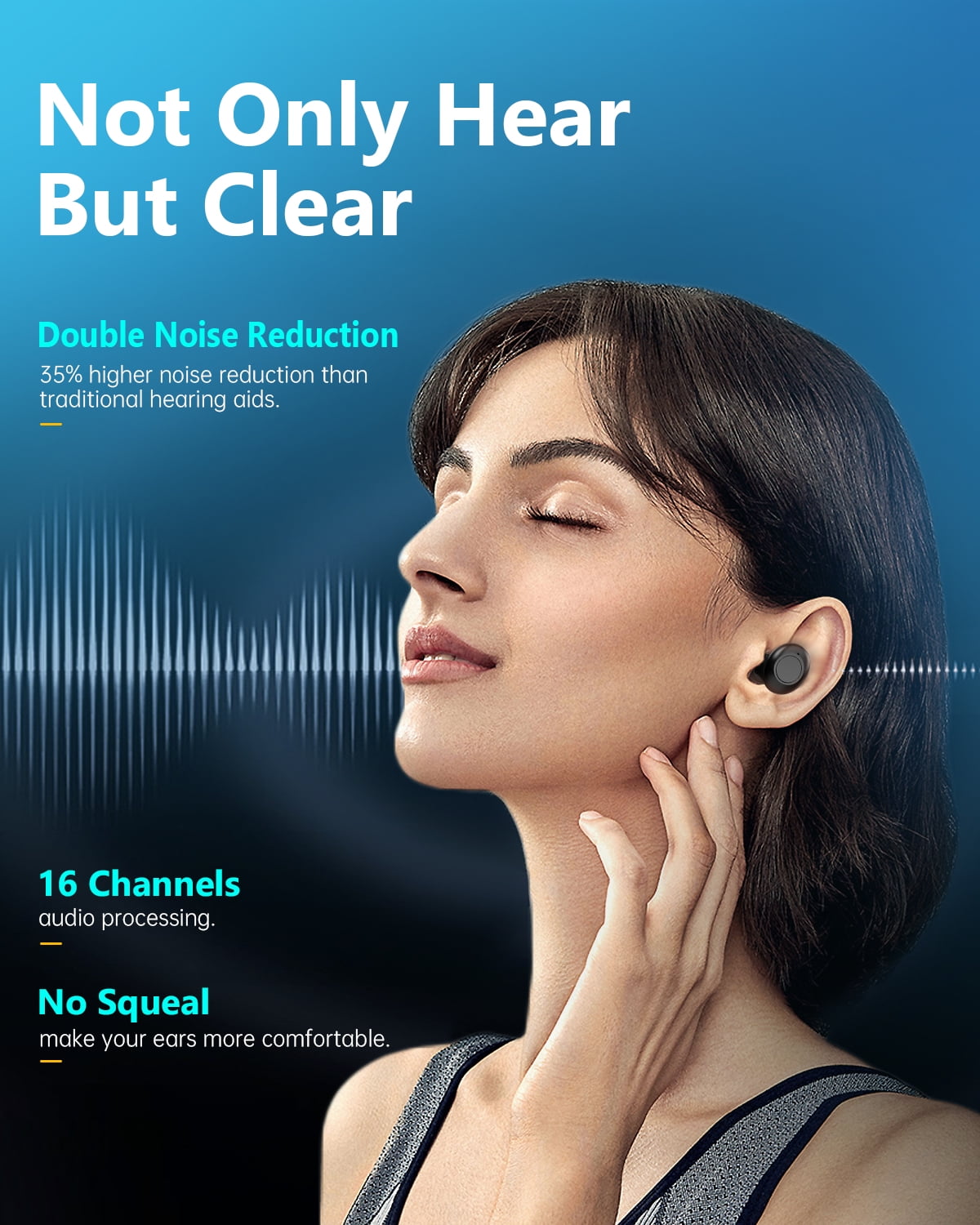 HealthTree In-the-Ear Hearing Aids for Seniors Rechargeable with Noise Cancelling