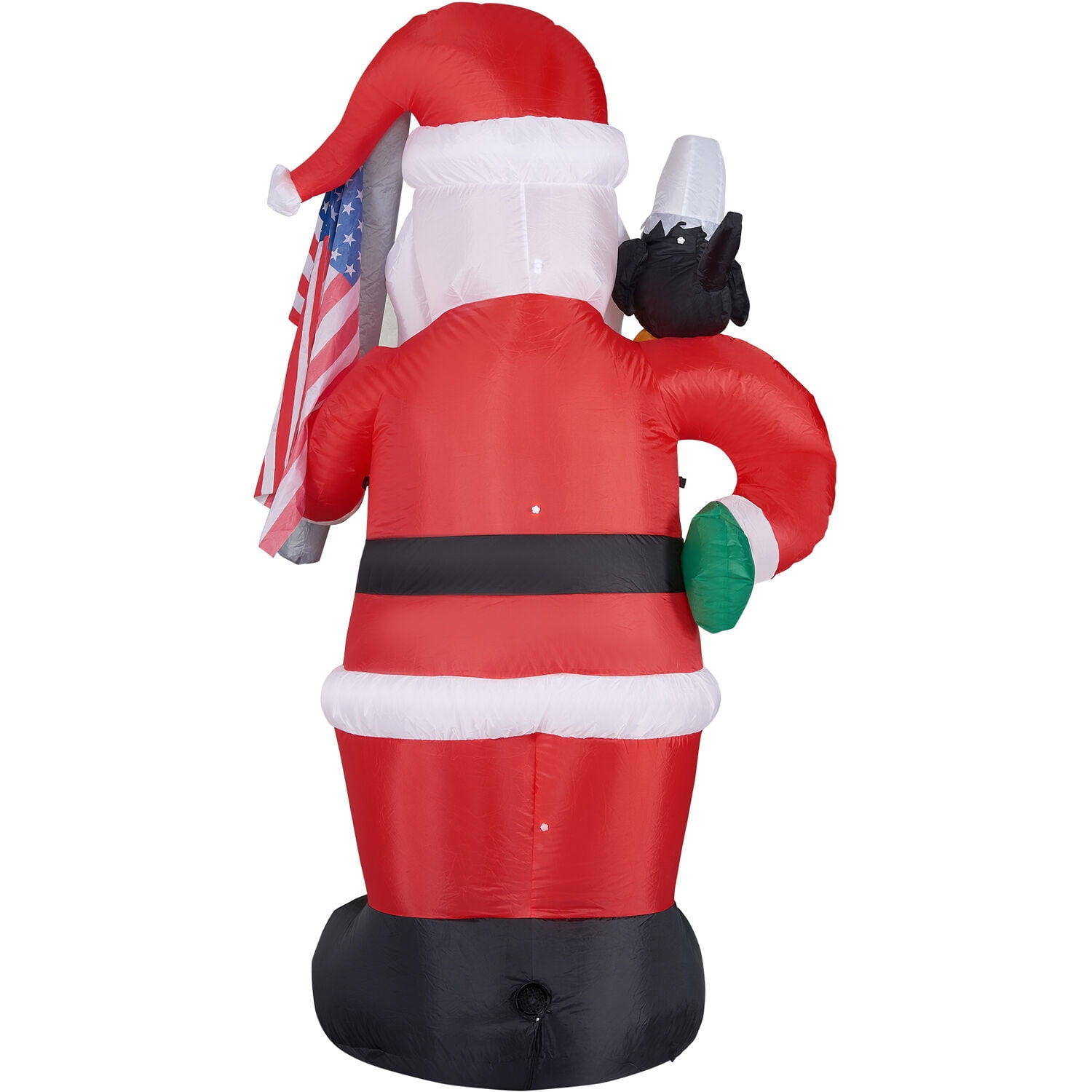 Fraser Hill Farm 8 ft Tall Americana Santa Inflatable with Eagle and American Flag, FHFSANTA081-L