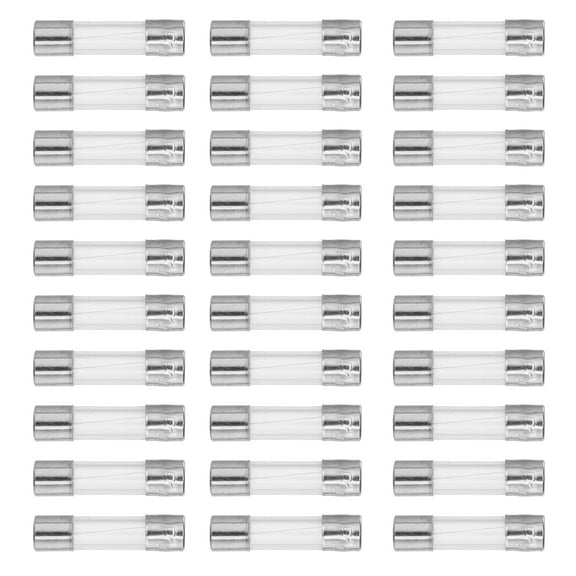 Unique Bargains 30pcs 1.5A Quick Blow Glass Tube Fuse Breaking Voltage 250V 5x20mm 0.2"x0.79" Fuse Glass Tube for Car