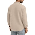 thumbnail image 4 of LTTVQM Mens Casual Button Down Dress Shirts Long Sleeve Texture Collared Printed 2026 Business Work Shirt Khaki M, 4 of 4