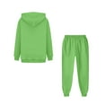 thumbnail image 4 of Boys Girls Toddler 2 Piece Sweatsuit Hoodie Sweatshirt and Sweatpants Solid Kids Jogging Clothing Set Fluorescent Green, 12-13Y, 4 of 6