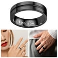 thumbnail image 6 of GHSOHS Elegant Ring Fashion Jewelry Rings for Women Gold Jewelry I Love You Stainless Steel Black Sandblasted Rings Wedding Band Rings for Men Frosted Rings Geometry Rings Finger Ring Valentines Gift, 6 of 9