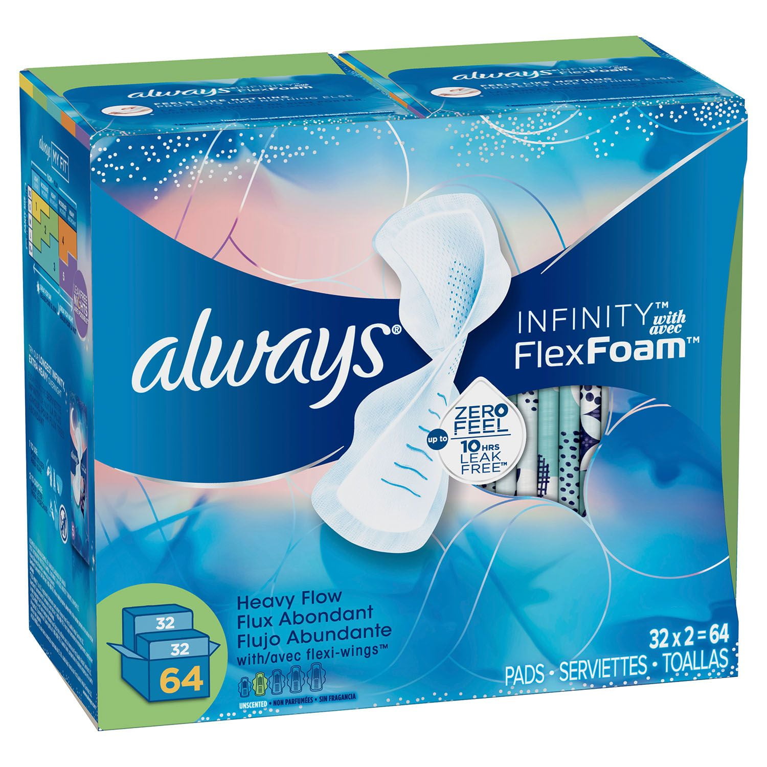 Always Infinity Pads, Super (64 ct.), (Pack of 2)