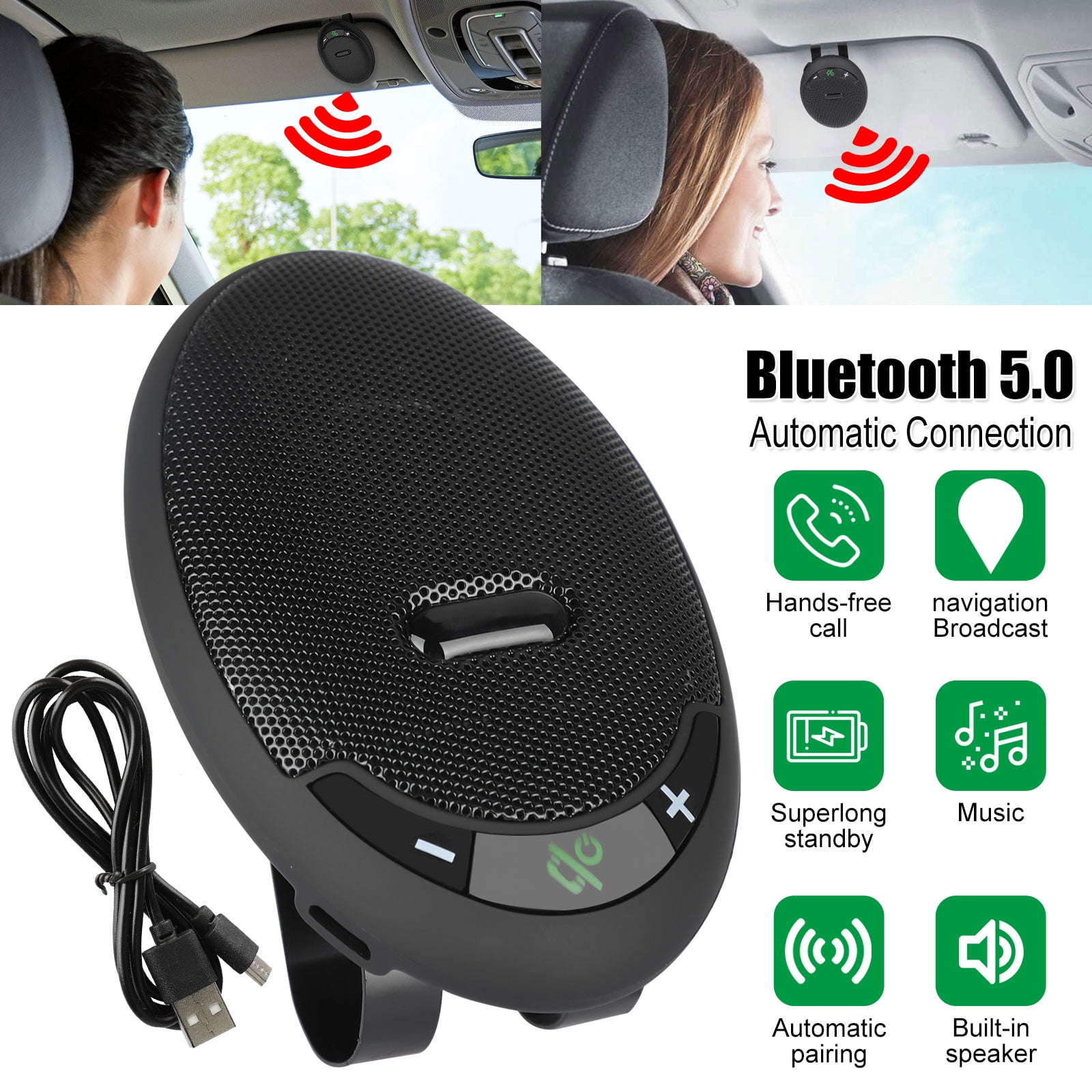 Bluetooth Car Kit with Builtin Speaker, TSV Wireless