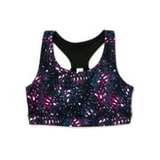Avia Girls Printed to Solid Reversible Fashion Sports Bras, Sizes 4-18 & Plus