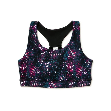 Avia Girls Printed to Solid Reversible Fashion Sports Bras, Sizes 4-18 & Plus
