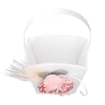 thumbnail image 2 of BRI Cesta de flores portátil para dama de honor de boda, cesta de flores de mano para niña, accesorios de fotografía, suministros de boda, 2 of 10