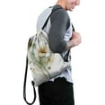 thumbnail image 2 of 13.5 x 16.5 Inch Waterproof Drawstring Backpack with Shoe Compartment – Lightweight Dry Wet Separation Gym Bag for Men Women & Teens, 2 of 5