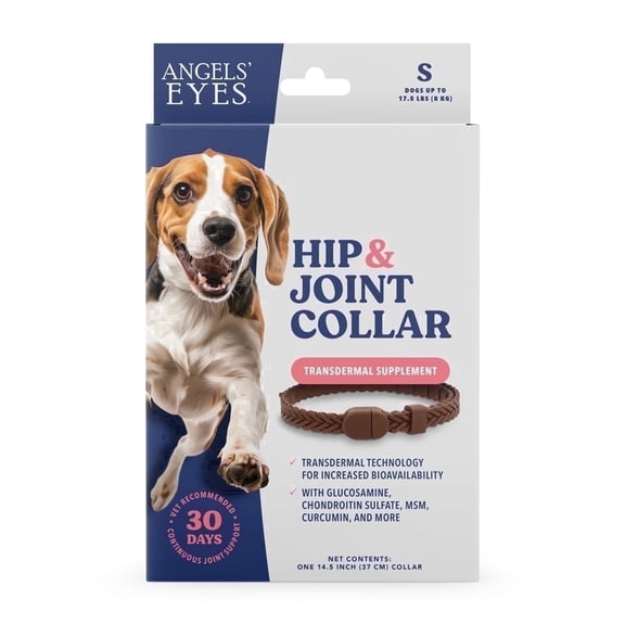 Angels' Eyes Dog Collar for Hip & Joint Mobility Support, Small, Water-Resistant, 30-Day Supply