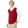 thumbnail image 3 of Classroom School Uniforms Adult V-Neck Sweater Vest 56914, L, Red, 3 of 7