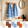 thumbnail image 5 of Leutsin 2 Pack Fall Pumpkin Kitchen Towels, Orange Jacquard Pumpkin Pattern Absorbent Dish Hand Towels, Farmhouse Seasonal Thanksgiving Halloween Kitchen Counter Home Decor, 16 x 24 inch, 5 of 7