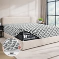 thumbnail image 5 of Lux Decor King Bed Sheets Set 4 Piece - Quatrefoil Pattern, Ultra Soft Sheet Deep Pocket Fit, Wrinkle Free, Breathable & Fade Resistant OEKO-TEX Certified, Grey, 5 of 11