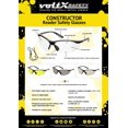 thumbnail image 2 of LECTORES DE SEGURIDAD voltX 'Constructor' (CLEAR +1,5 dioptrías) Gafas de seguridad de lectura con lente completa ANSI Z87.1+ y CE EN166F Estilo envolvente - Incluye cable de seguridad con tope para l, 2 of 9