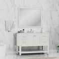 thumbnail image 2 of Alya Bath Wilmington 48" Solid Wood Vanity with Carrera Marble Top in White, 2 of 6