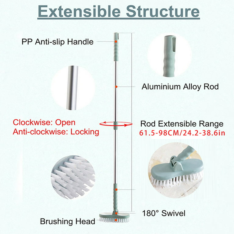 Floor Scrub Brush Broom Stiff Bristles Crevice Scrubber for Tile Grout  Cleaning Tools Bathroom Kitchen Floor