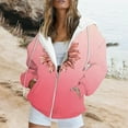 thumbnail image 1 of Chandails à Capuche Décontractés à la Mode pour Femmes à Manches Longues Imprimés, Chandails à Fermeture Éclair, Manteau avec Poche, Blanc, TTG, 1 of 6