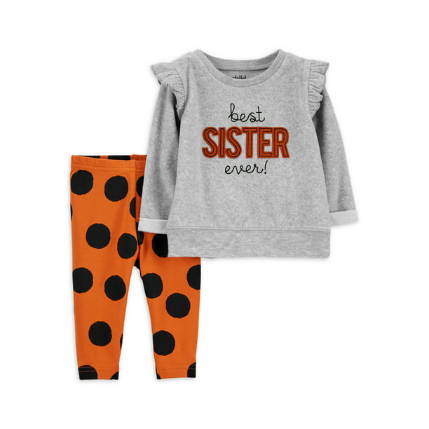 Carter's Child of Mine Toddler Girls Long Sleeve Sweatshirt and Leggings,  2pc Outfit Set (2T-5T)