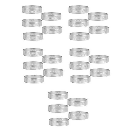 

10Pcs Circular Tart Ring Dessert Stainless Steel Perforation Fruit Pie Quiche Cake Mousse Mold Kitchen Baking Mould