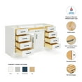 thumbnail image 2 of Ariel Hepburn 60 In. Single Sink Base Cabinet In White, 2 of 10