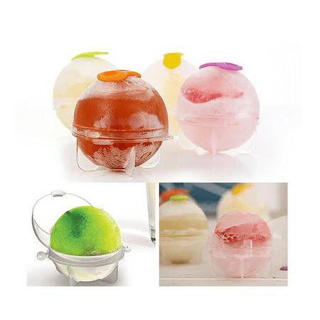 OkrayDirect Round Ice Cube Ball Maker Sphere Molds For Whisky Party Cocktails Set of 4