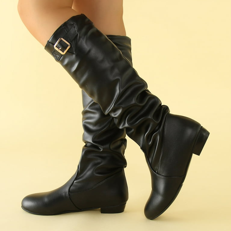 Wide calf leather boots size cheap 9.5