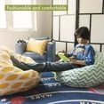 thumbnail image 4 of Majestic Home Yellow Vertical Stripe Small Classic Bean Bag, 4 of 5