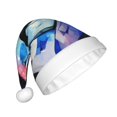 thumbnail image 2 of Salouo Abstract Cubist Printer for Adult Christmas Hat Xmas Holiday Hat Santa Hat for Women & Men Festive Headwear Accessories Fit for Christmas/ New Year/Holiday/Party,1PC, 2 of 6