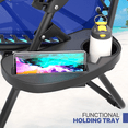 thumbnail image 5 of Magshion Folding Zero Gravity Chairs Set of 2, Outdoor Reclining Camping Chairs, Patio Lounge Recliners with Side Table & Cup Holder Tray, Blue, 5 of 13
