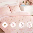 thumbnail image 4 of Amberspace gold foil Design 5-piece Bed in a Bag Comforter Set with Sheets,Pink Gold Heart,Twin, 4 of 7