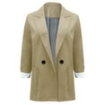 thumbnail image 4 of Jacenvly Business Attire Women Lapels Long Sleeve Cropped 2024 Blazers for Women Button Pocket Solid Cardigan Coat Soft Comfort Casual Fashion Slimming Blouse, 4 of 6
