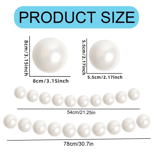 pdqouc 50-Piece 78cm Pearl Bead String Set, Elegant Hanging Backdrop for Wedding, Photo Booth, or Home Decor, Creates Rustic Farmhouse Atmosphere