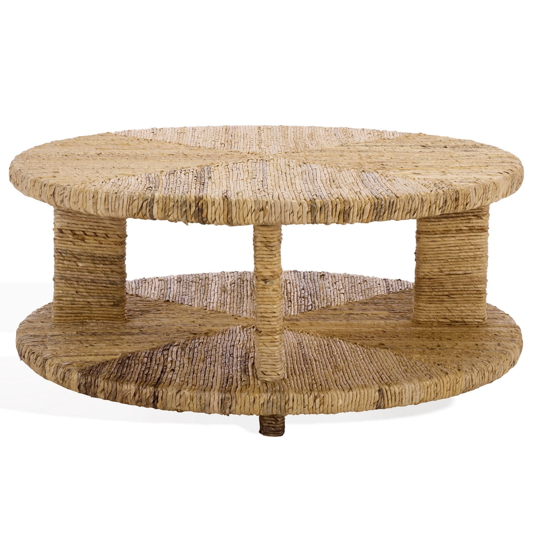 Safavieh Couture Rolando Abaca Round Coffee Table, Natural