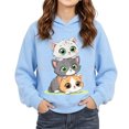 thumbnail image 3 of Wilak Girls Cats Printed Hoodies Sweatshirts Cute Casual Long Sleeve Pullover Kids Fall Tops Blue 3T, 3 of 7