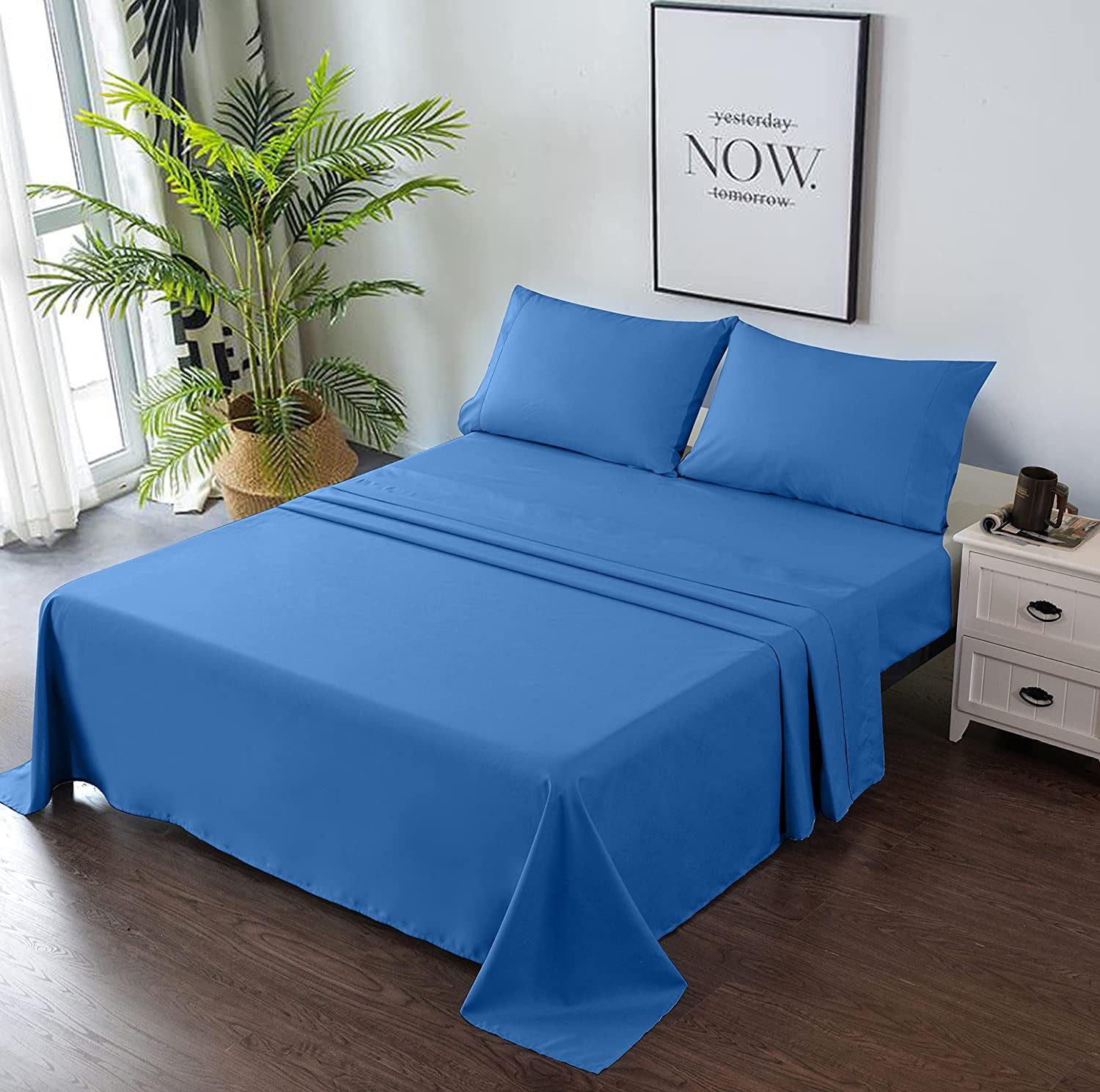 Premium Bed Sheet Set Breathable and Soft 4 Piece Set Deep Pocket