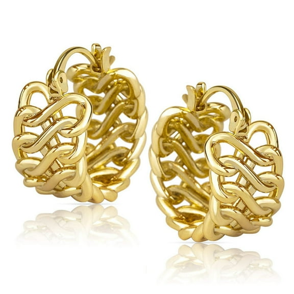 YYDD Women's Vintage Gold Braided Chain Earrings Hollow Design
