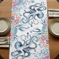 thumbnail image 5 of Table Runners 48 Inches Long Dress Scarves, Octopus Coastal Farmhouse Kitchen/Dining Table Runner, Short Coffee Tablerunners, Beach Nautical Ocean Coral Seahorse Vintage 13x48 Inch, 5 of 9