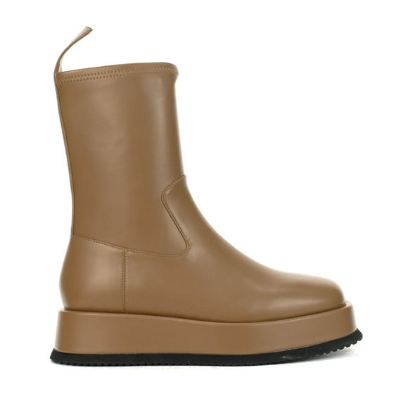 Jeffrey Campbell Synth Taupe Leather Platform Boots<span> - </span>6