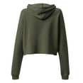 thumbnail image 2 of Embroidered Florals Crop Hoodie (Military Green, M), 2 of 4