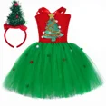 thumbnail image 3 of Vestido de Navidad para niñas pequeñas, regalo, vestido de princesa con tutú para niñas pequeñas, disfraz de árbol de Navidad, ropa para niños, trajes de fiesta de Navidad para niños, 3 of 5