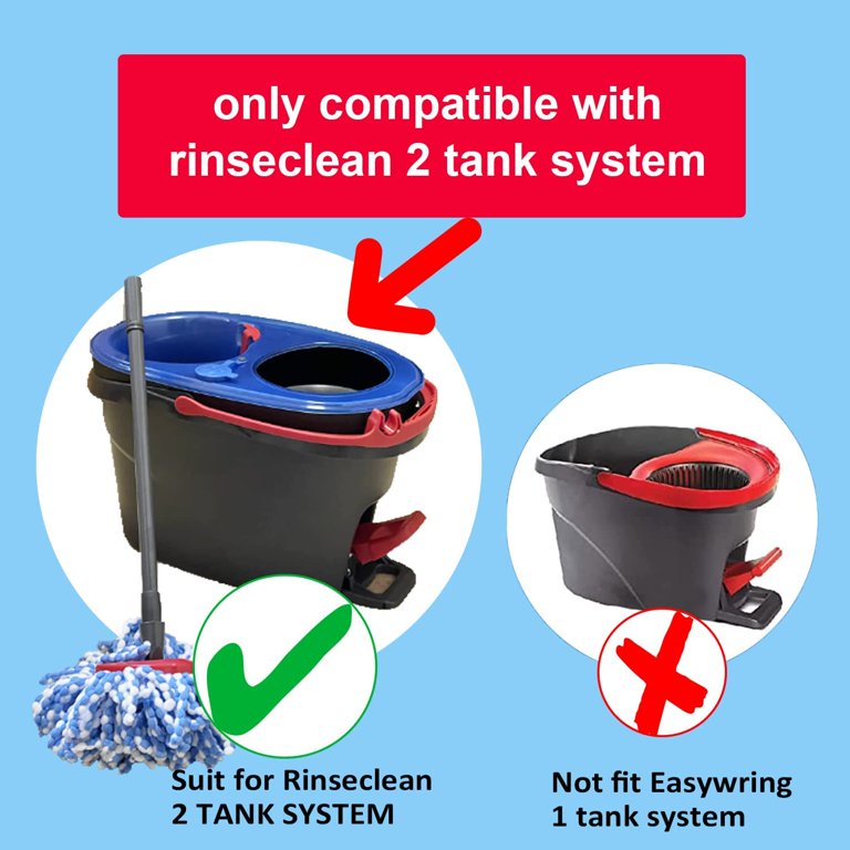 Spin Mop Refills For O-Cedar Spin Mop Rinseclean 2-Tank System, Easy