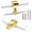 6 Pack, Gold, variant on Allio-Acrylic Cabinet Knobs Brushed Gold Clear T Bar, 3.15"