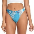 thumbnail image 1 of Balery Hanging Orchids Floral Blue Tangas de Algodón para Mujer con Estampado – Ropa Interior Sexy, Transpirable, G-string-Small, 1 of 6